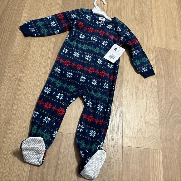 Gerber Navy Snowflake Kids Footie - Picture 1 of 6